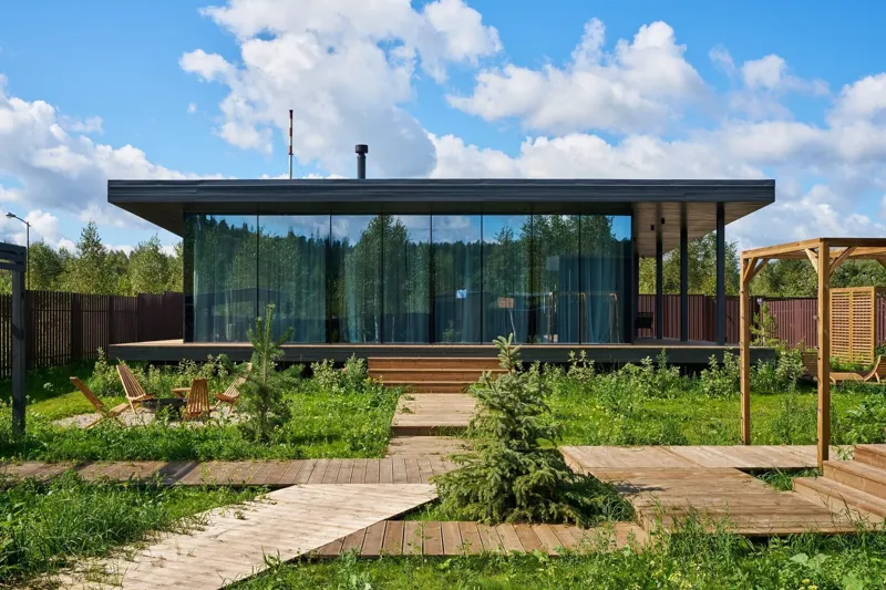 2 дома: GLASSBOX-65 и GLASSBOX-85 на участке 10 сот. — фото 12