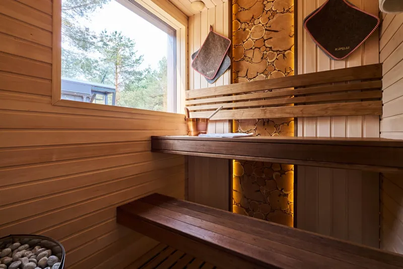 GLASSBOX-85 + LATO-65 Sauna на участке 11 сот. — фото 11