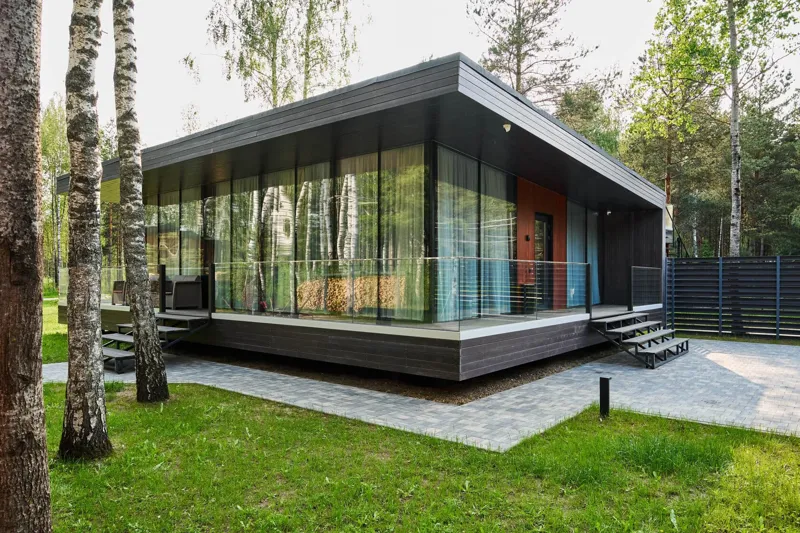 GLASSBOX-85 + LATO-65 Sauna на участке 11 сот. — фото 3